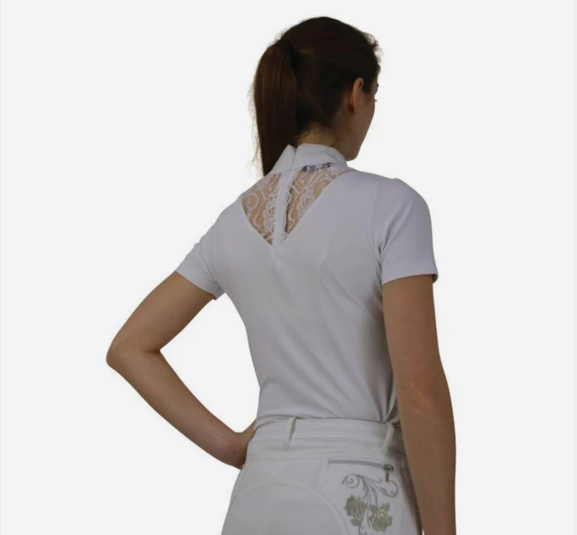 Hy Equestrian Lucie Lace White Show Shirt