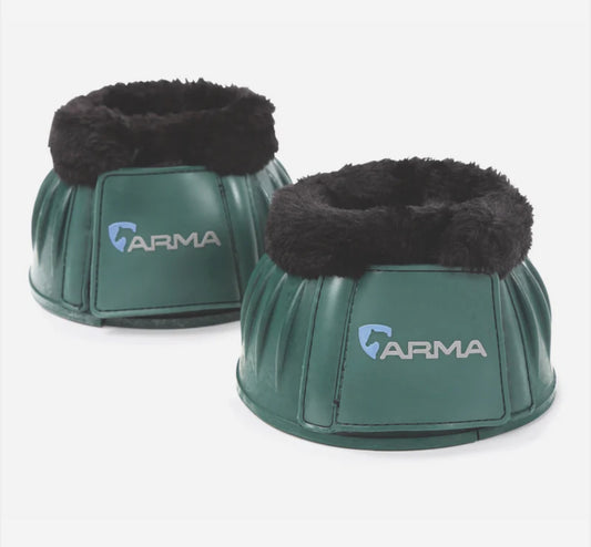 Shires Arma Black Fleece Overreach Boots - Green