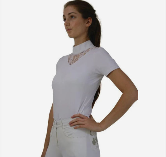 Hy Equestrian Lucie Lace White Show Shirt