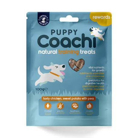Coachi Puppy Natural Training Treats Grain Free Tasty Chicken, Sweet Potato With Pea 100g