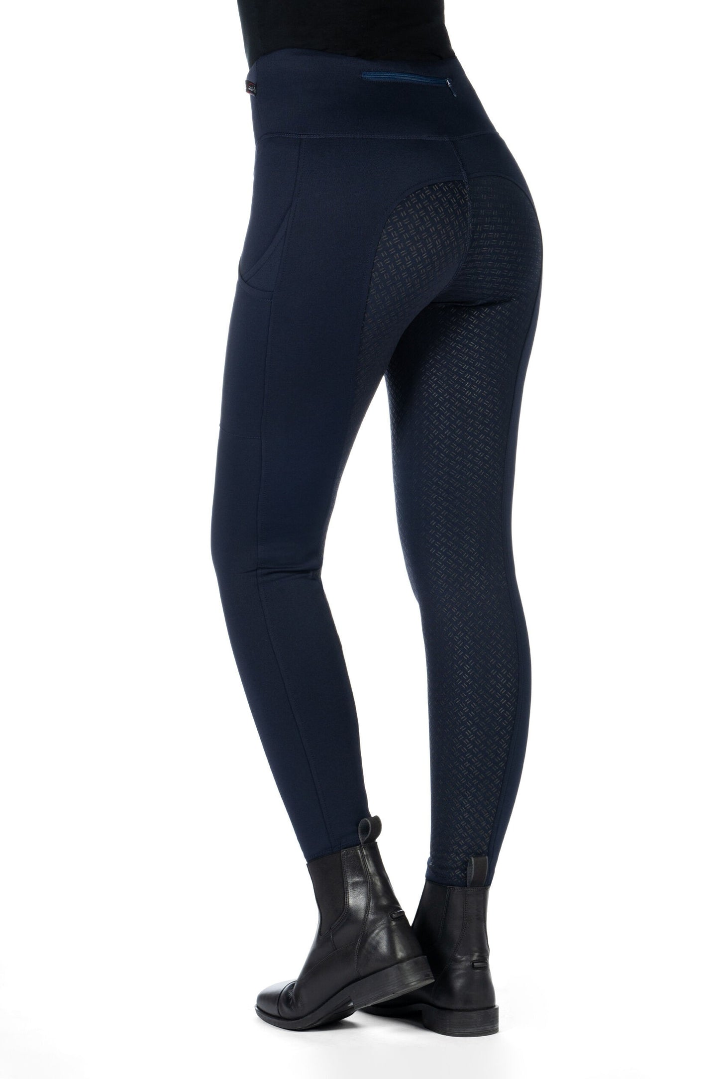 HKM Riding Leggings Cosy II Style Silicone Full Seat Deep Blue