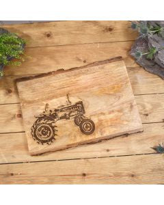 Langs Mango Wood Engraved Decorative Board With Bark Edge