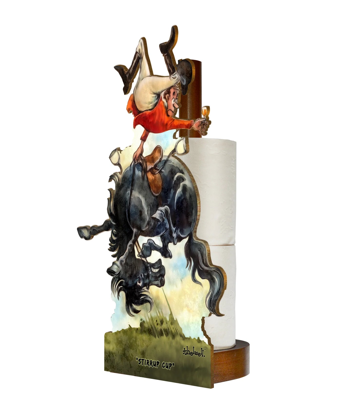 Loo Prints Wooden Toilet Roll/ Kitchen Roll Holder
