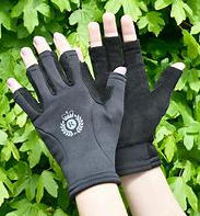 Rhinegold Fingerless Stretch Riding Gloves - Black