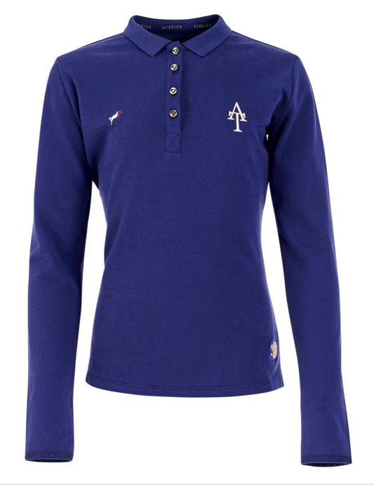 Shires Aubrion Team Long Sleeve Polo Shirt - Navy