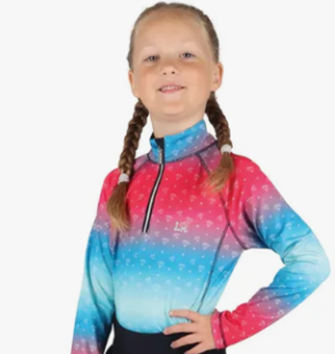 Hy Equestrian Dazzling Diamond Base Layer By Little Rider Teal/pink
