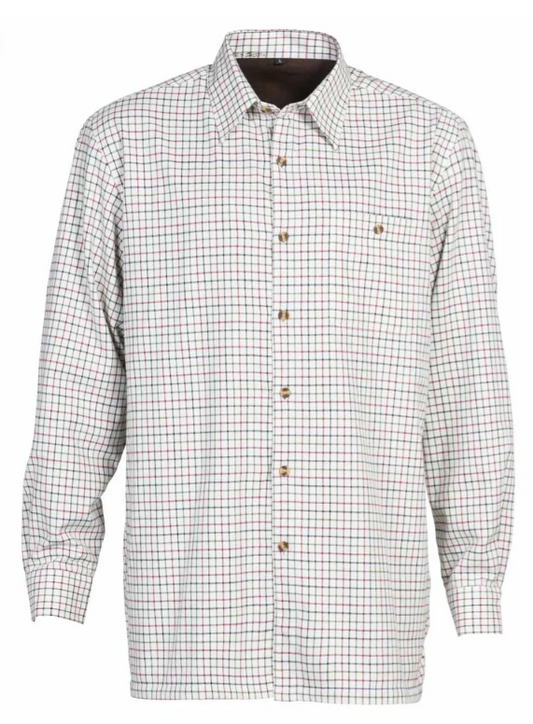 Percussion Fleece Lined Khaki/rouge Checked Shirt