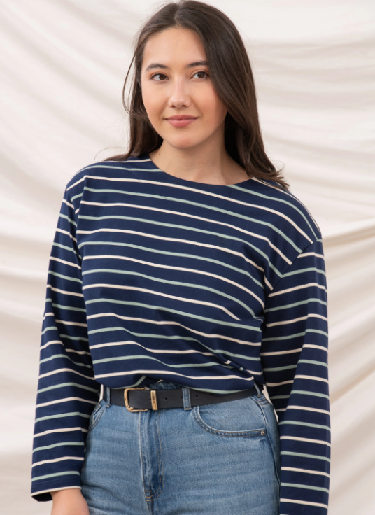 Lighthouse Causeway II - Navy Cream/sage