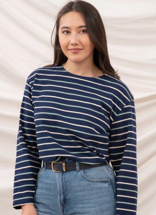 Lighthouse Causeway II - Navy Cream/sage