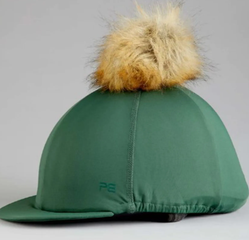 Premier Equine Jersey Hat Silk Faux Fur Pom Pom