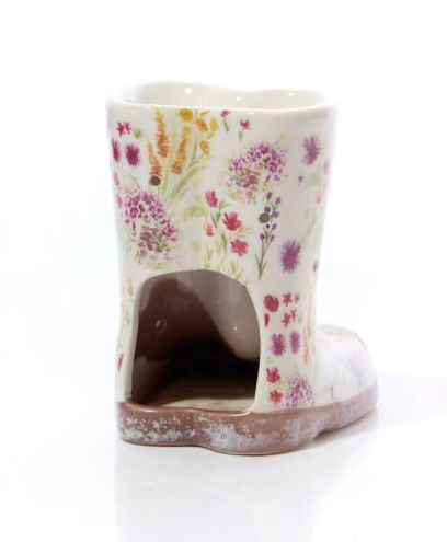 Langs Floral Welly Boot Ceramic Burner
