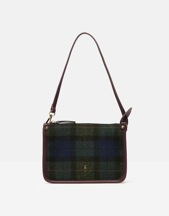 Joules Fulbrook Underarm Navy Green Check Bag Welly Wearers