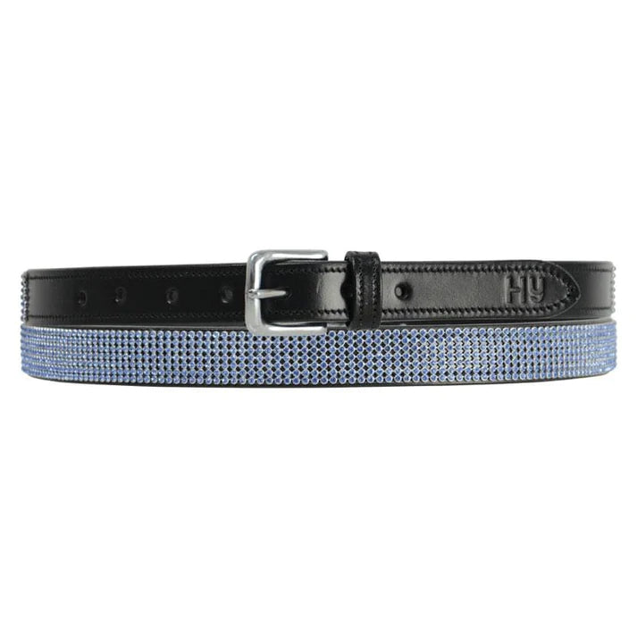Hy Black/Blue Sparkle Leather Belt