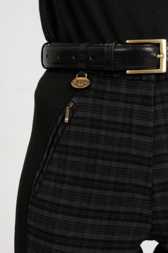 Rugged A6 Ladies Black Check Breech Full Seat - SALE
