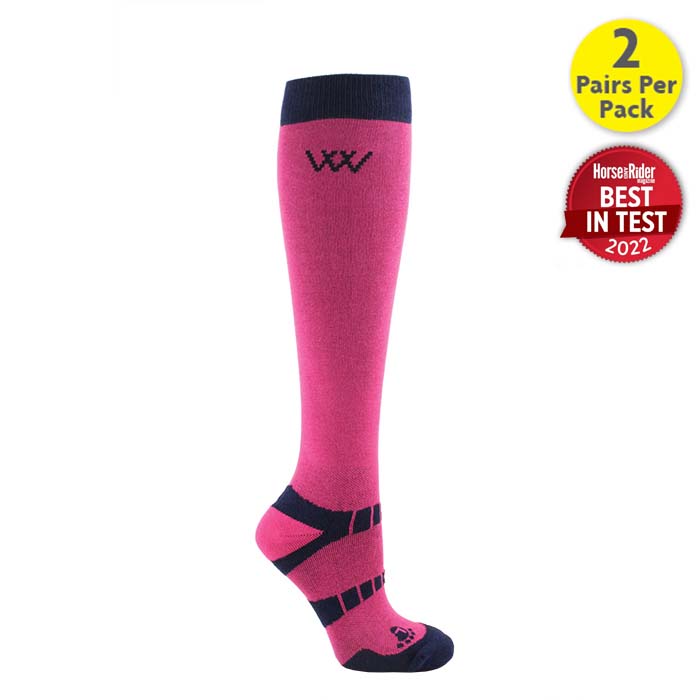Woof Wear Bamboo Waffle Pink/Navy Long Socks