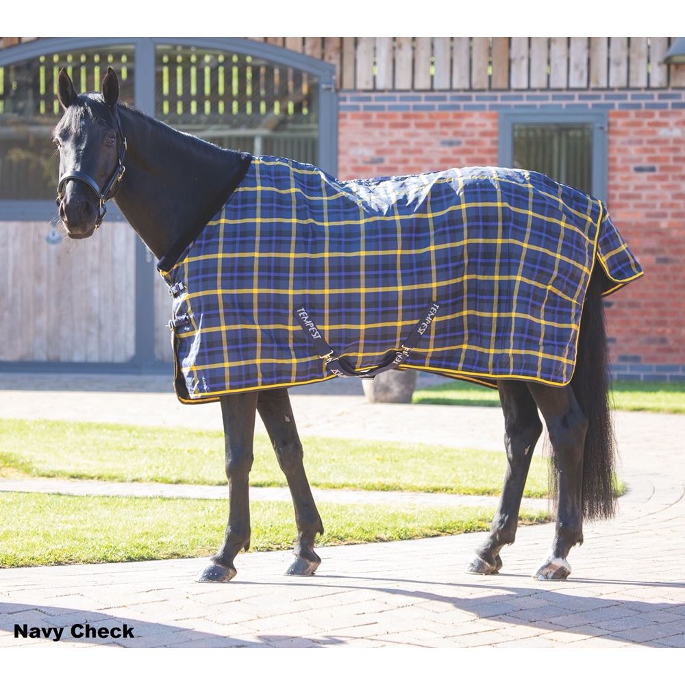 Shires Tempest Plus Lite Navy Check Standard Stable Rug