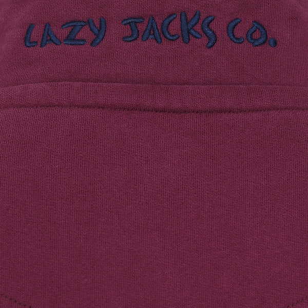 Lazy Jacks Mens Currant 1/4 Zip Plain Sweatshirt