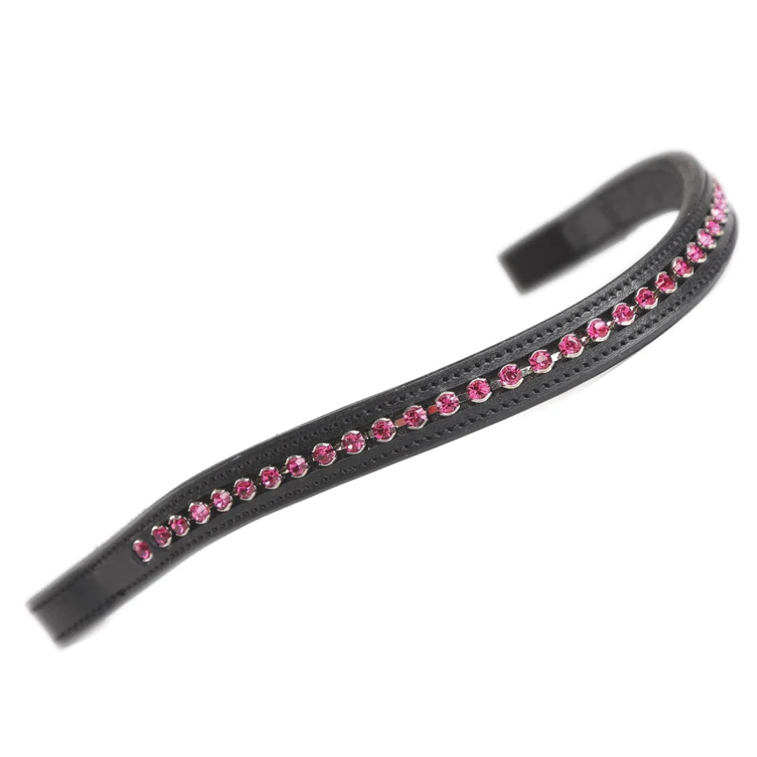 Shires Velociti Gara Large Diamante Black/Pink Browband