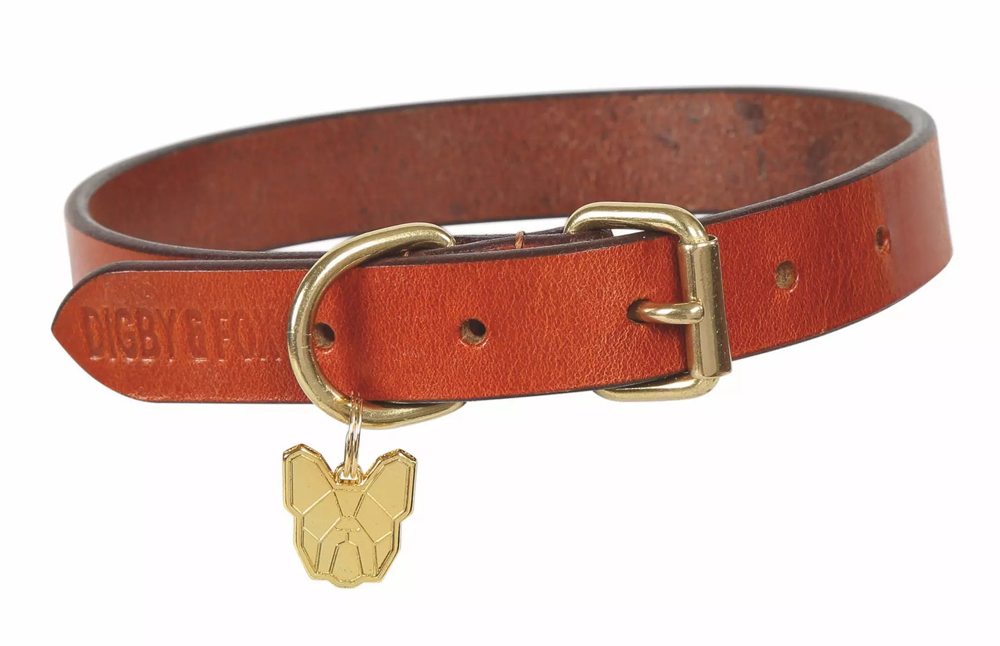 Shires Digby & Fox Tan Flat Leather Dog Collar