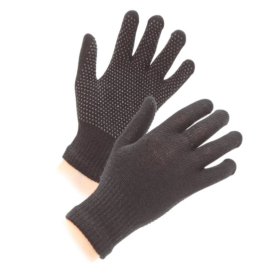 Shires Adults Suregrip Black Gloves