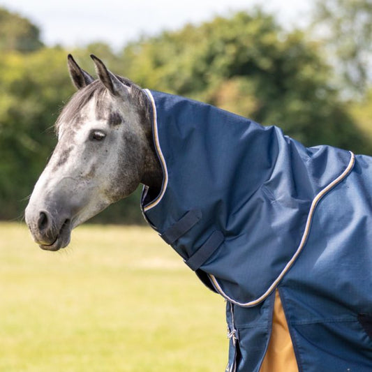 Shires Highlander Plus Lite Navy Turnout Rug Neck Cover