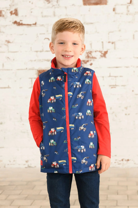 LightHouse Childs Alex Navy Blue Tractor Gilet