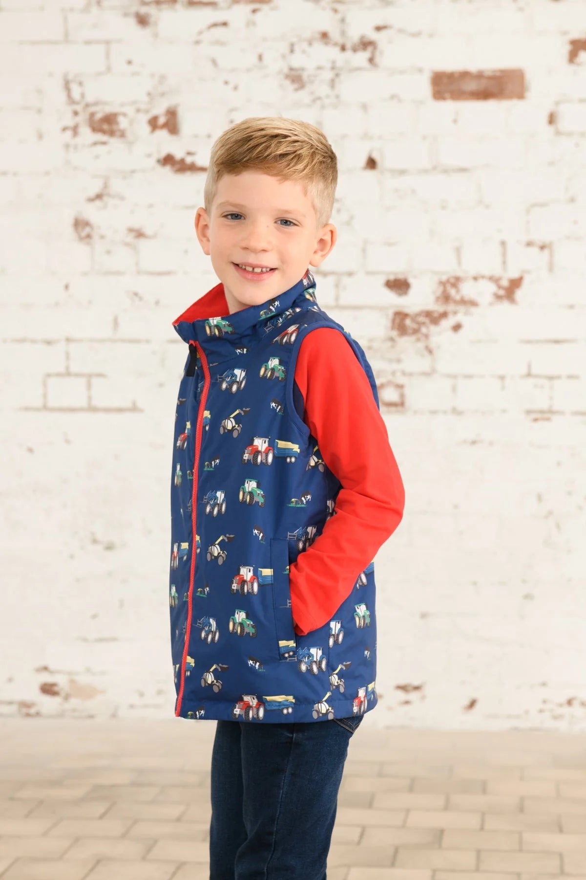 LightHouse Childs Alex Navy Blue Tractor Gilet