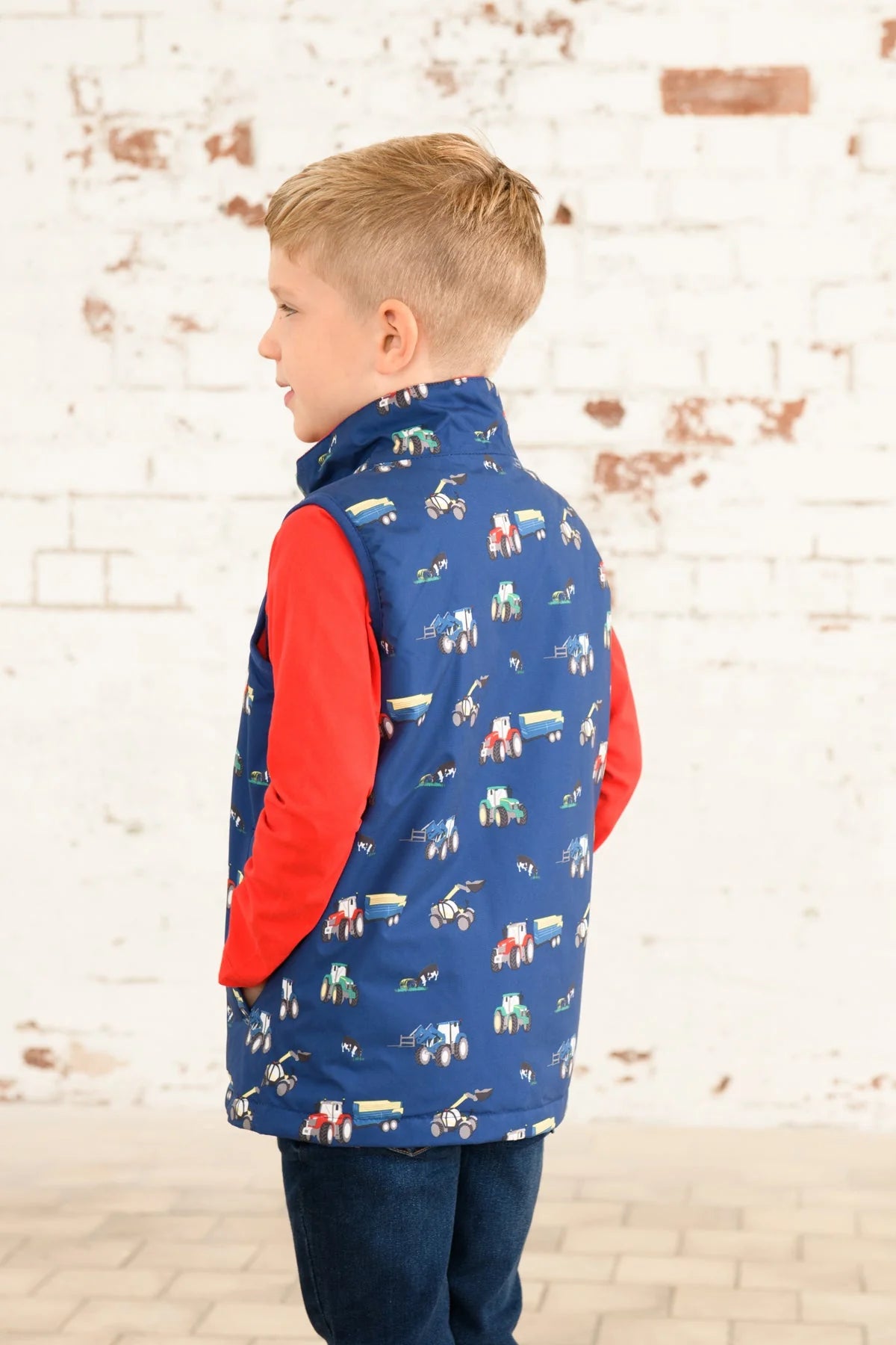 LightHouse Childs Alex Navy Blue Tractor Gilet