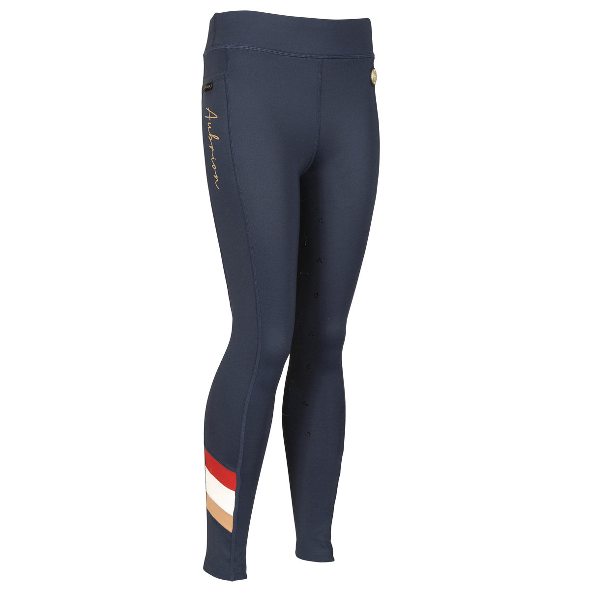 Shires Aubrion Young Rider Navy Team Shield Riding Tights