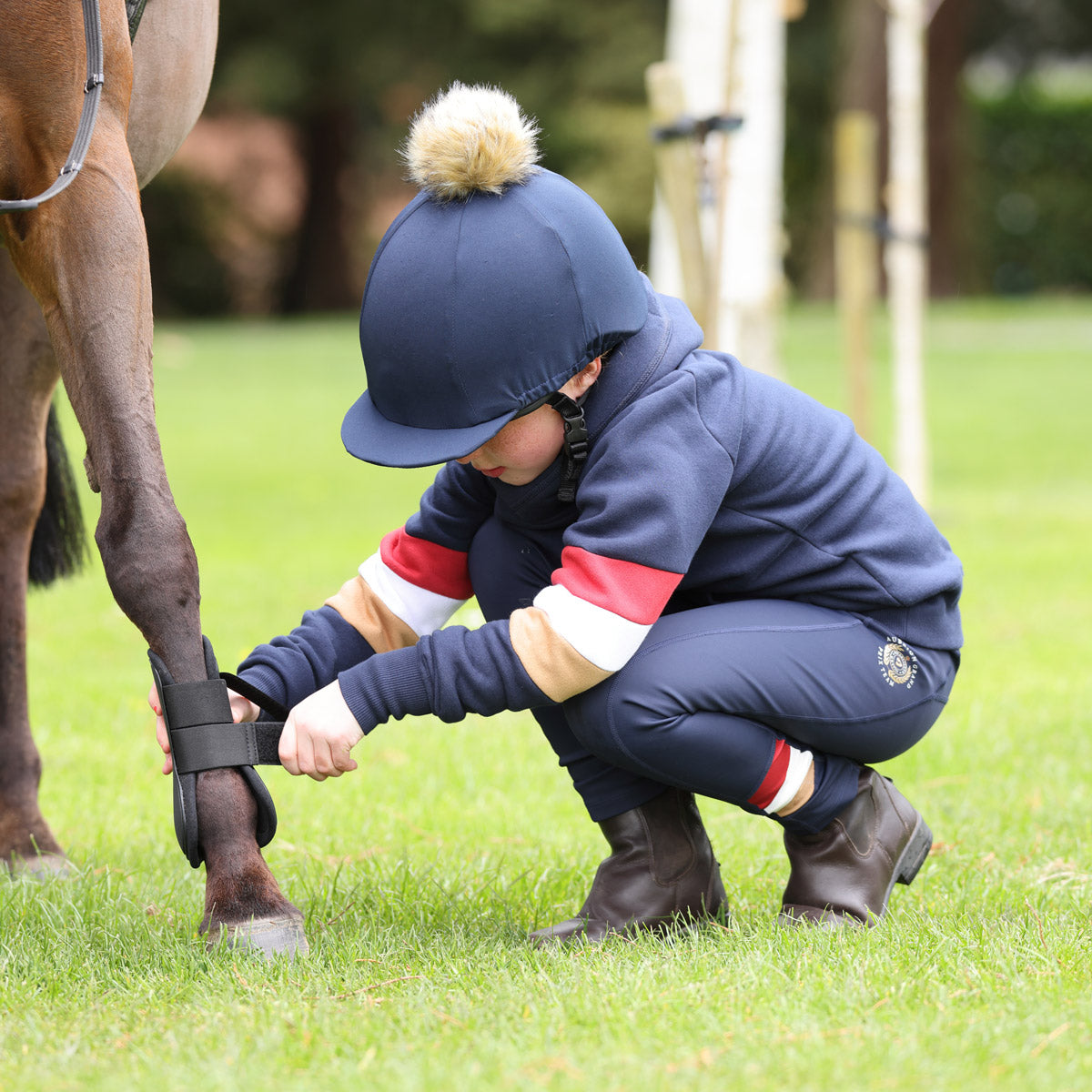 Shires Aubrion Young Rider Navy Team Shield Riding Tights