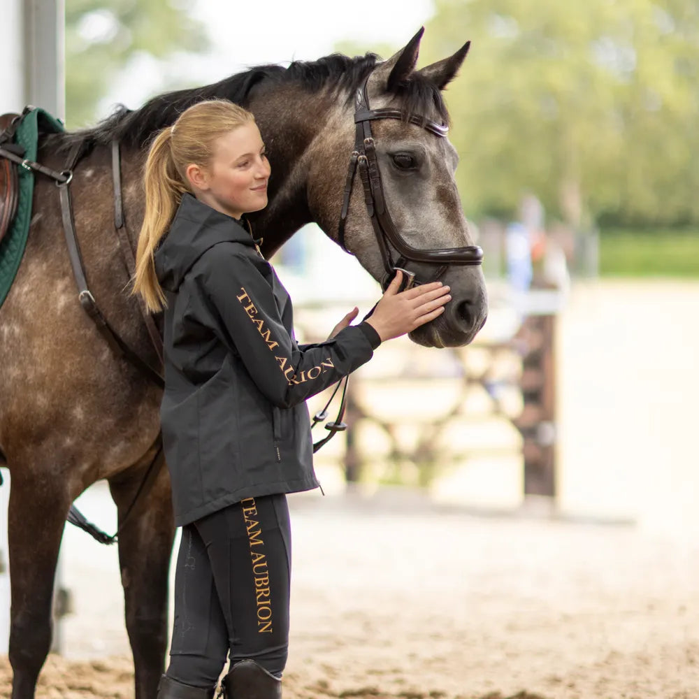 Shires Aubrion Team Waterproof Jacket - Young Rider - Black