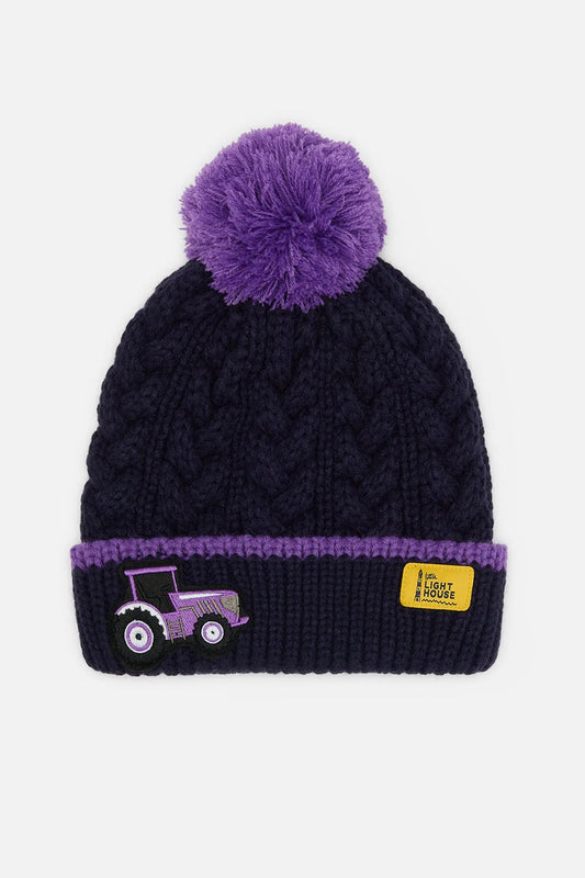 LightHouse Childs Bobbie Purple Tractor Bauble Hat