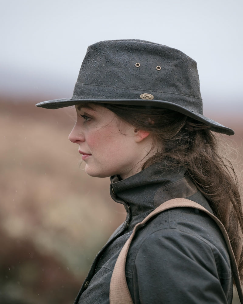 Hoggs Of Fife Caledonia Antique Olive Waxed Hat