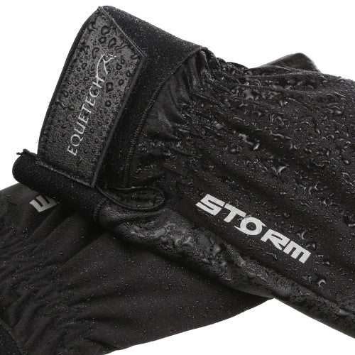 Equetech Childs Storm Waterproof Black Riding Gloves