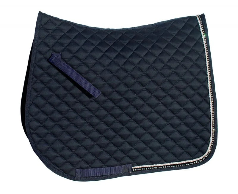 Rhinegold Elite Diamante Trim Navy Saddle Cloth