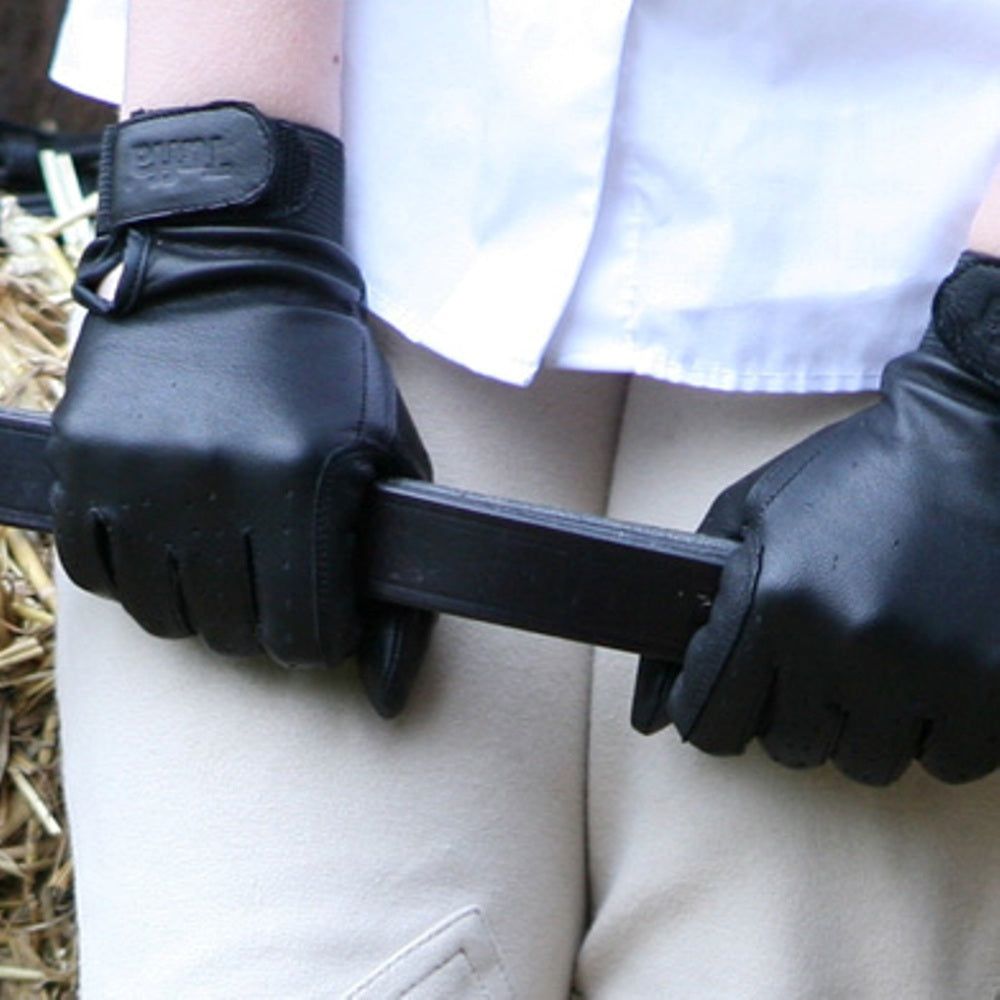 Tuffa Equi-Grip Fine Classic Goatskin Black Gloves