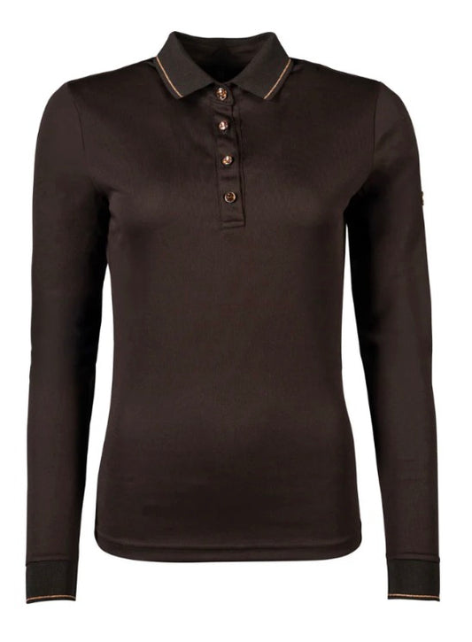 Hkm Polo Shirt Rosegold Glamour Long Sleeve Brown/Rose Gold