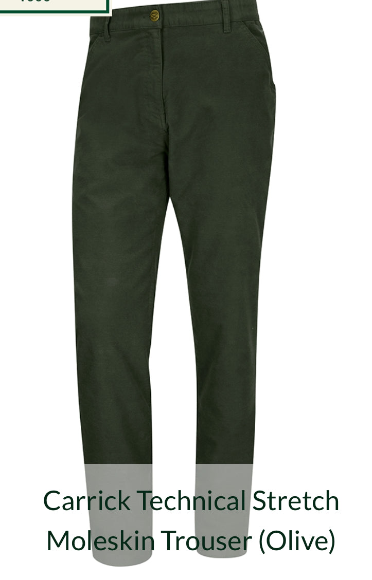 Hoggs Of Fife Carrick Stretch Technical Moleskin Trousers Trousers Olive