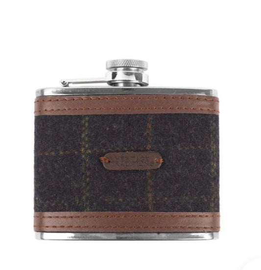 Heritage Tweed Hipflask 4oz - Green Box Tweed