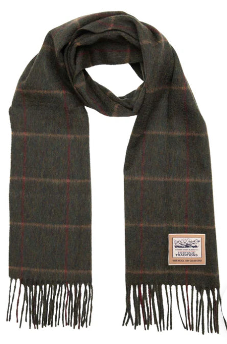 Heritage Wool Scarf - Green Box Tweed