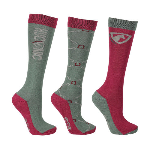 Hy Equestrian Hyconic 3 Pack Pattern Socks - Adults (4-8)