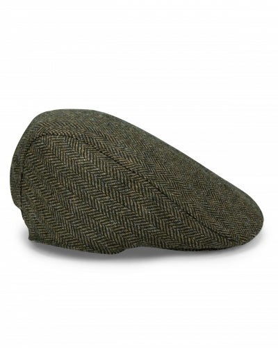 Hoggs Of Fife Herringbone Waterproof Green Tweed Cap