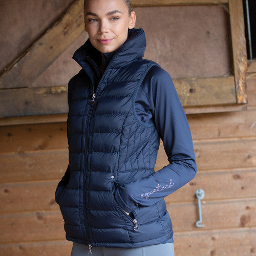 Equetech Hideaway Navy/Silver Padded Gilet