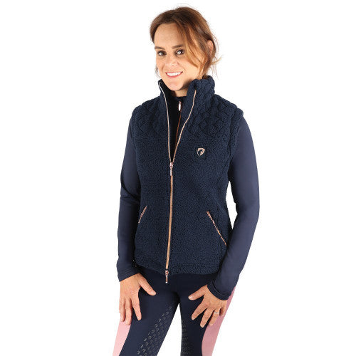 Hy Equestrian Elevate Teddy Fleece Gilet - Navy