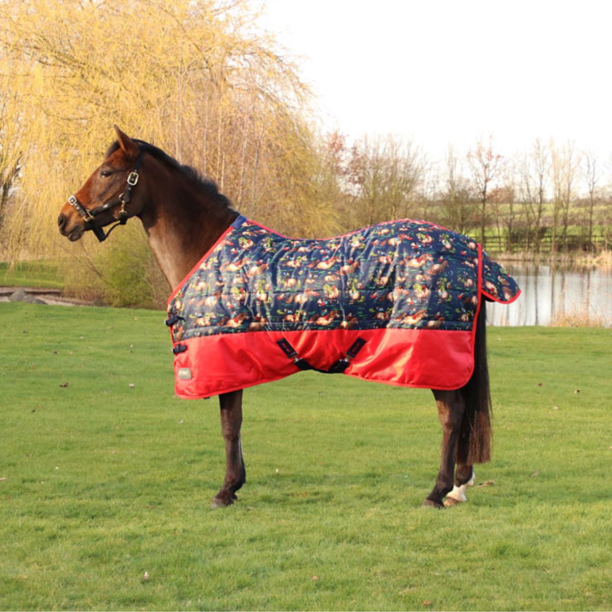 Storm X Original 100g Thelwell Navy/Red Stable Rug