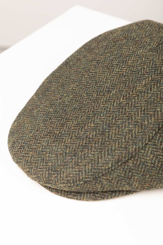 Rydale Tweed Flat Cap - Terrington - Olive Herringbone
