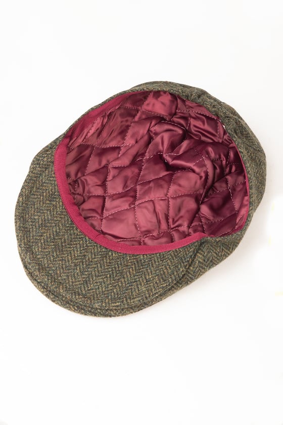 Rydale Tweed Flat Cap - Terrington - Olive Herringbone