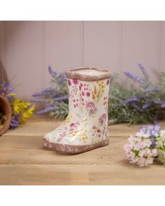 Langs Floral Welly Boot Ceramic Planter
