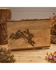 Langs Mango Wood Engraved Decorative Board With Bark Edge