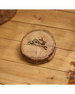 Langs Mango Wood Coaster Set Of 2 With Bark Edge